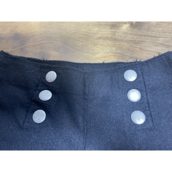 Tory Burch Wide-Legged Sailor Pants Size 8 Black Wool Flare Leg Buttons - Picture 4 of 11